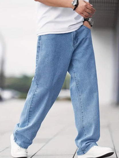 Men's Denim Loose Straight Casual Trousers