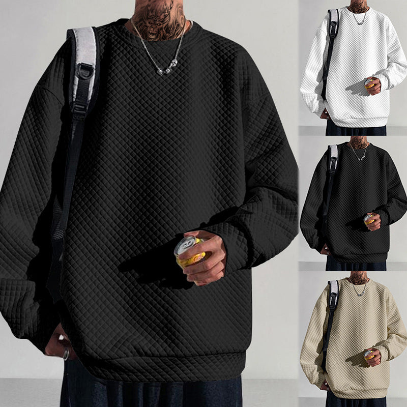 Men’s Square Neck Loose Knit Long Sleeve Top – Casual Trendy