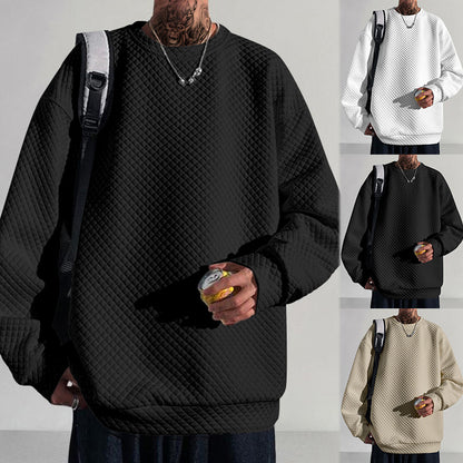 Men’s Square Neck Loose Knit Long Sleeve Top – Casual Trendy