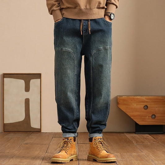 Loose Elastic Long Jeans For Men