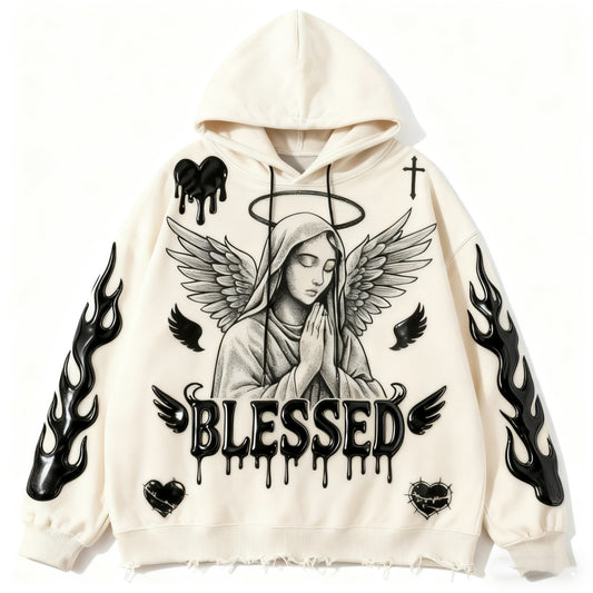 Men’s Printed Hoodie – Loose-Fit Casual Streetwear Sweatshirt