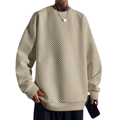 Men’s Square Neck Loose Knit Long Sleeve Top – Casual Trendy