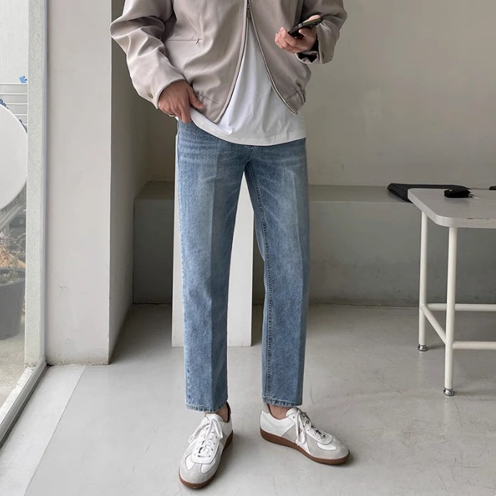 Men’s Cropped Denim Pants – Casual Streetwear