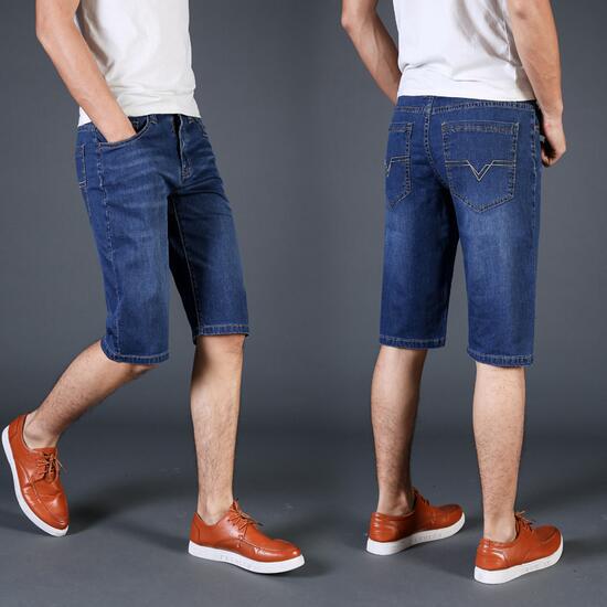 Men’s Casual Cropped Denim Shorts – Lightweight Summer Pants