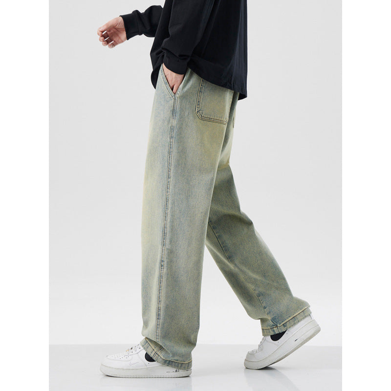 Men’s Retro Loose Straight-Leg Pants – Casual Streetwear