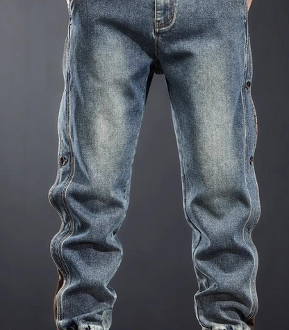 Men’s Heavy-Duty Patchwork Overalls – Casual Streetwear Work Pants