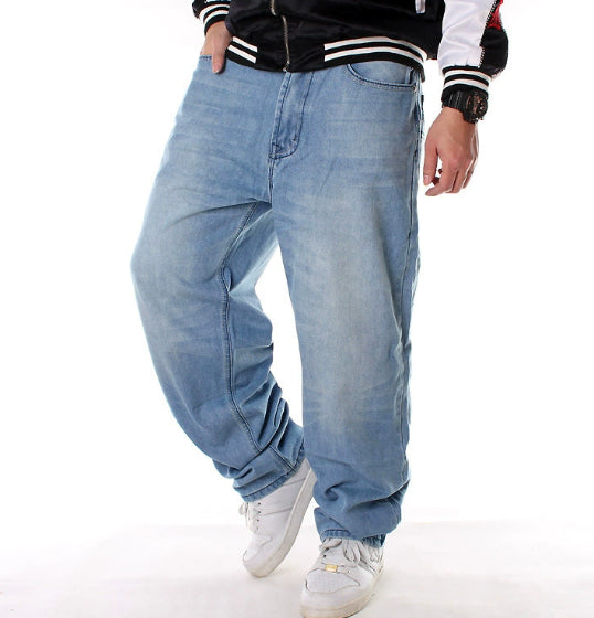 Men’s Loose Hip-Hop Jeans – Casual Plus Size Denim