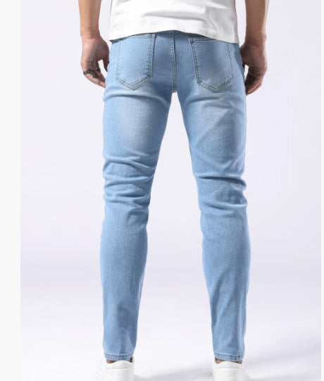 Men’s Slim-Fit Stretch Jeans – Light Blue Skinny Denim
