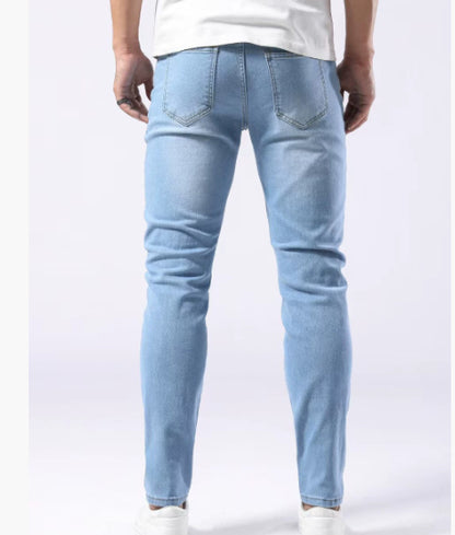 Men’s Slim-Fit Stretch Jeans – Light Blue Skinny Denim
