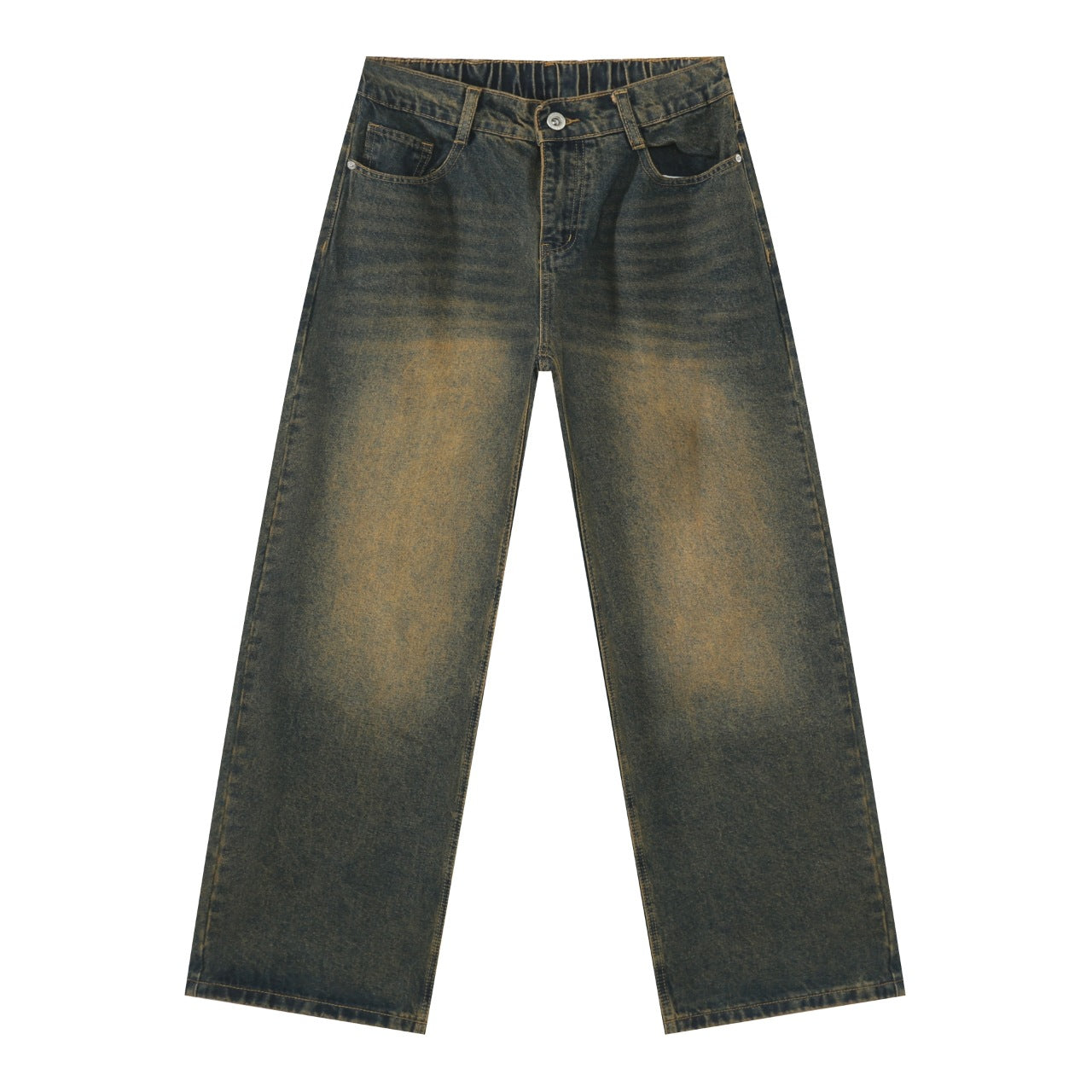 Men’s Loose Straight Jeans – Retro Korean Streetwear