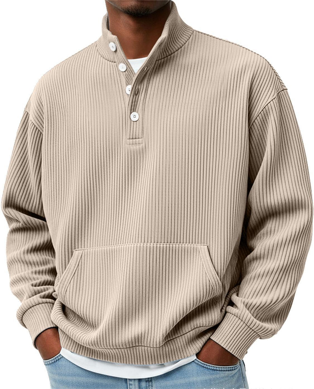 Men’s Long Sleeve Turtleneck Sweater – Solid Color Casual Pullover